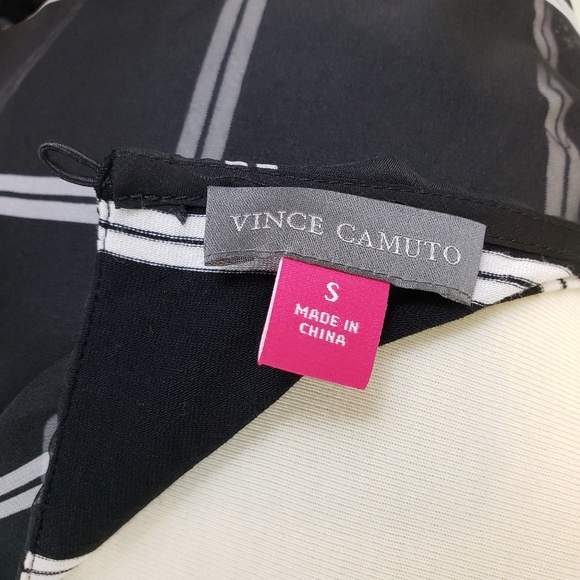 Vince Camuto Sheer Grid Pattern Long Sleeve NWT - Picture 5 of 6